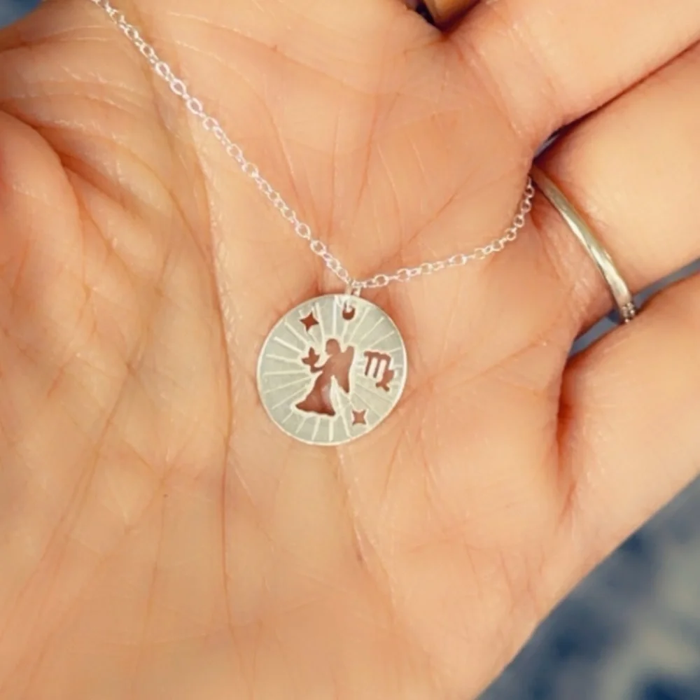Sterling Silver Virgo Zodiac Necklace